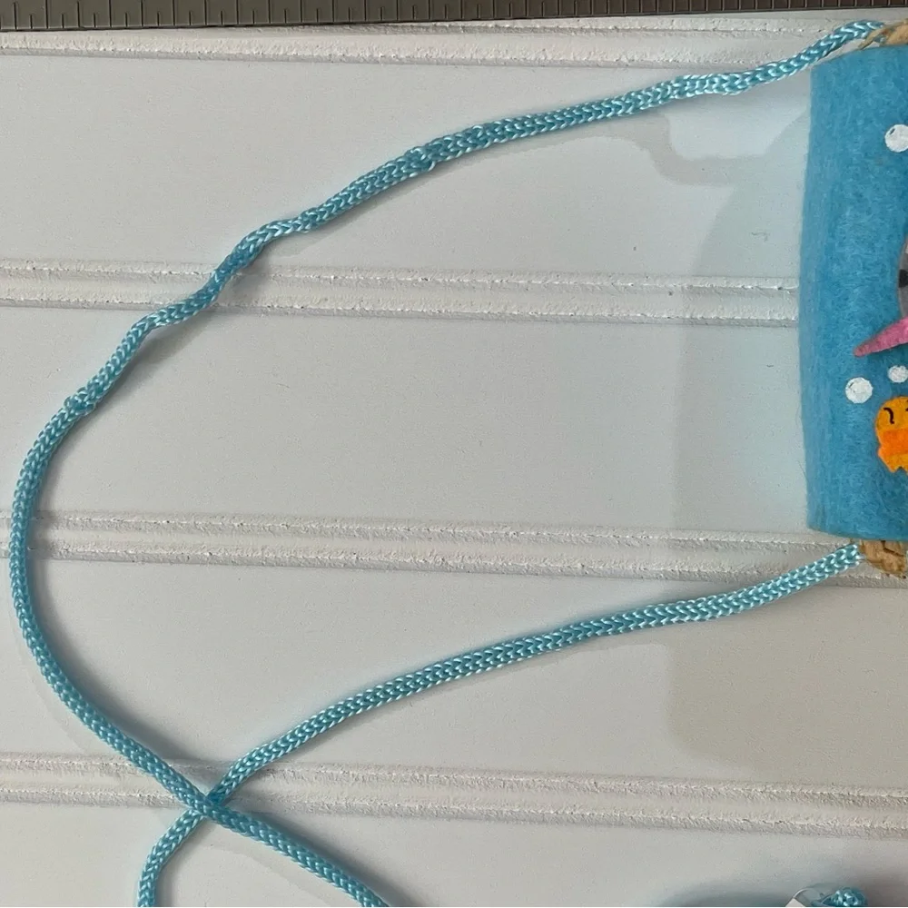 Sardegna Kids Narwhal Felt and Straw Crossbody Purse Italy